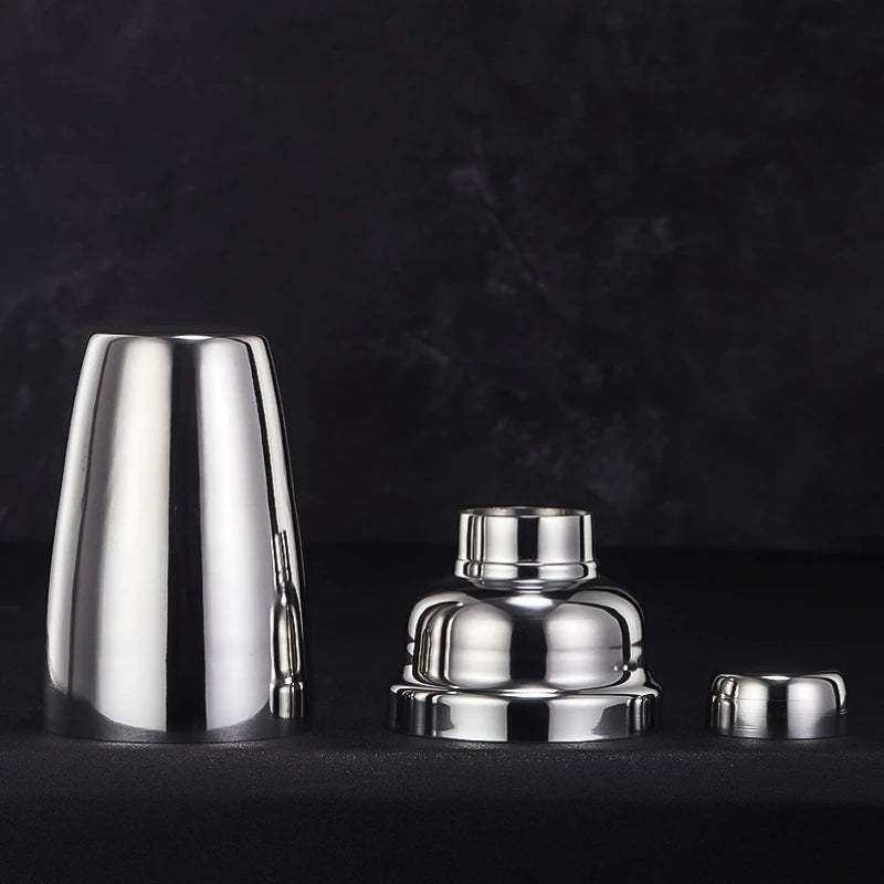 Kit Shaker à Cocktails Professionnel 8 Pièces - Inox 750 Ml, Avec Doseur, Filtre, Cuillère Et Accessoires