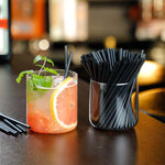 paille en plastique noire pour cocktail